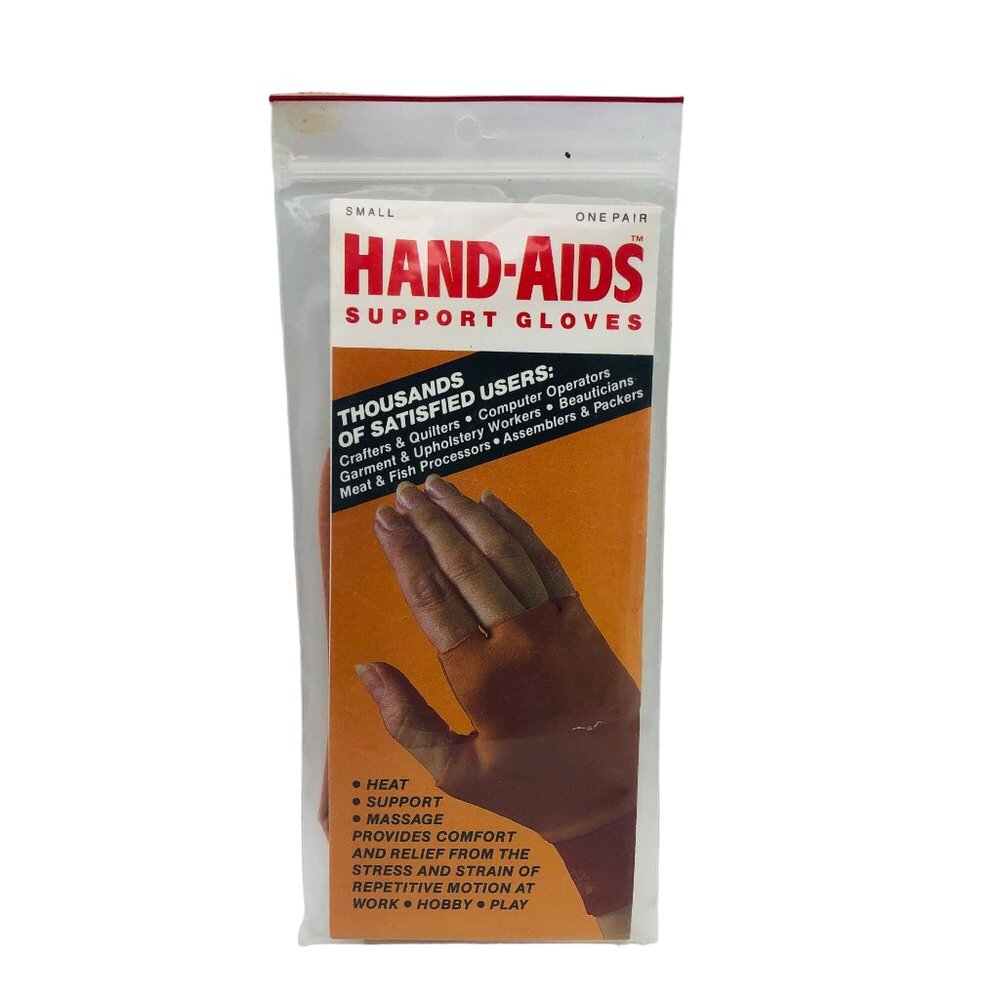 Hand Aid Brown Support Gloves Size Small